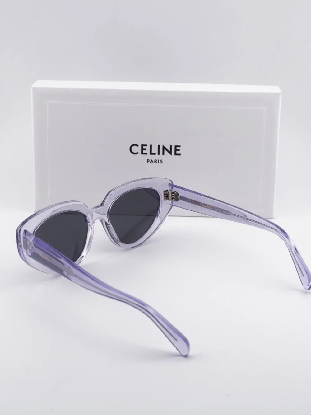 Celine CL40286I 78A Cat Eye Sunglasses - Shiny Lilac / Smoke